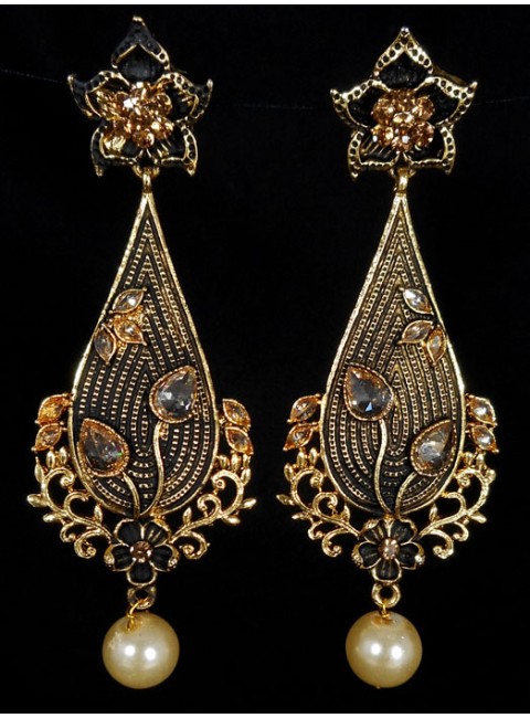 Reverse Ad Earrings With Meenakari Work